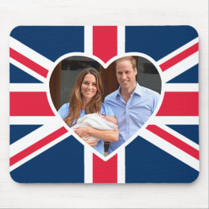 Will, Kate, Prinz George - Britische Flagge Mousepad