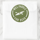 Will Paddel for Beer Runder Aufkleber (Tasche)