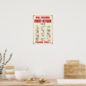 Will Patrons Kindly Refrain - Wohngestaltung Wall Poster (Küche)