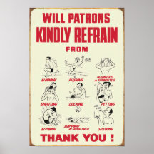 Will Patrons Kindly Refrain - Wohngestaltung Wall