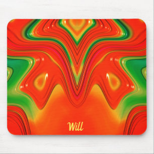 WILL ~ Red Green and Yellow Design Mousepad