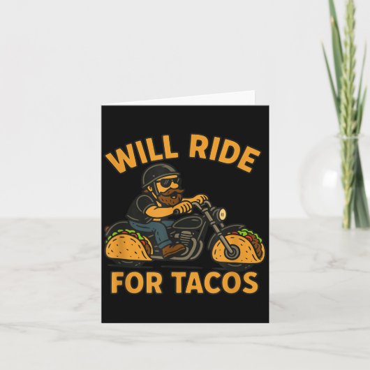 Will Ride For Tacos Funny Cycling Taco Lovers Gift Karte (Vorderseite)