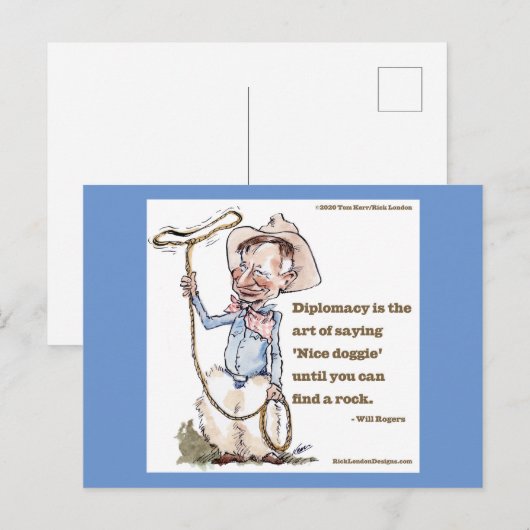 Will Rogers & Quote Postcard Postkarte (Vorne/Hinten)