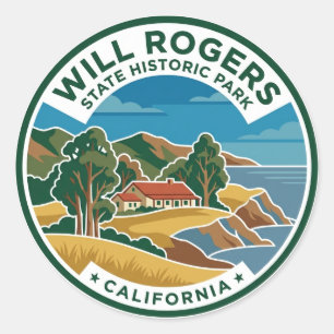 Will Rogers State Historic Park Kalifornien Runder Aufkleber