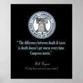 Will Rogers Zitat (Tod & Steuern) Poster (Vorne)