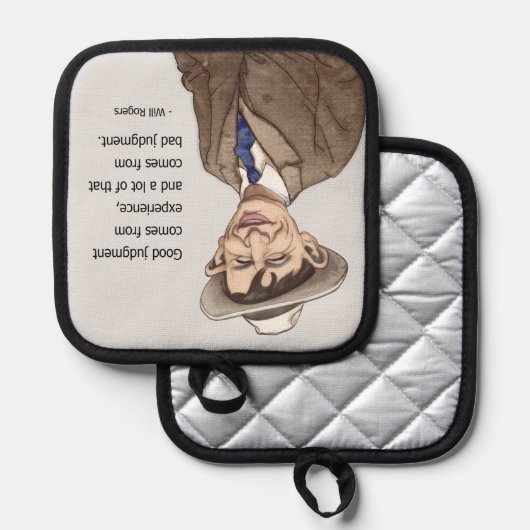 Will Rogers zitiert Pot Holders Topflappen (Vorderseite/Rückseite)