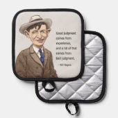 Will Rogers zitiert Pot Holders Topflappen (Vorderseite/Rückseite)