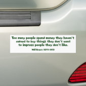 Will Rogers zu "STUFF" Autoaufkleber (Auf Auto)