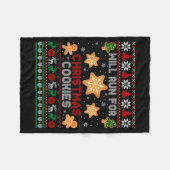 Will Run For Christmas Cookies Gingerbread Lover U Fleecedecke (Vorderseite (Horizontal))