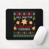 Will Run For Christmas Cookies Gingerbread Lover U Mousepad (Mit Mouse)