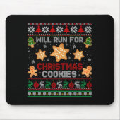 Will Run For Christmas Cookies Gingerbread Lover U Mousepad (Vorne)