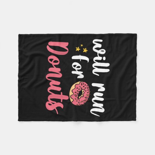 Will Run For Donuts - Motivation Fitness Life Fleecedecke (Vorderseite (Horizontal))