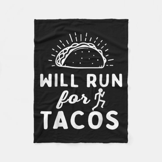 Will Run For Tacos - Motivation Fitness Life Fleecedecke (Vorderseite)