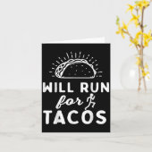 Will Run For Tacos - Motivation Fitness Life Karte (Gelbe Blume)