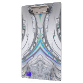 WILL ~ Silver Gray Blue Green Design Original Klemmbrett (Links)