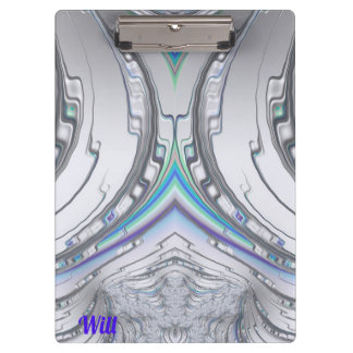 WILL ~ Silver Gray Blue Green Design Original Klemmbrett