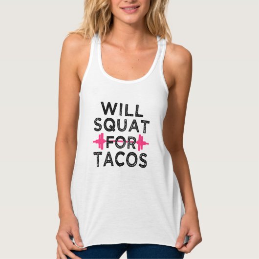 Will Squat für Tacos lustiges Training Tank Top (Vorderseite)