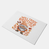 Will Trade Brother for Pie Gnomes Erntedank Day Fußmatte (Schrägansicht)