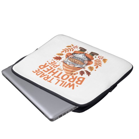 Will Trade Brother for Pie Gnomes Erntedank Day Laptopschutzhülle (Vorne Knopf)