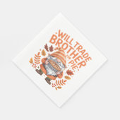 Will Trade Brother for Pie Gnomes Erntedank Day Serviette (Ecke)