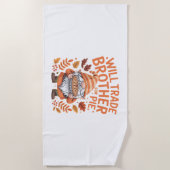 Will Trade Brother for Pie Gnomes Erntedank Day Strandtuch (Vorderseite)