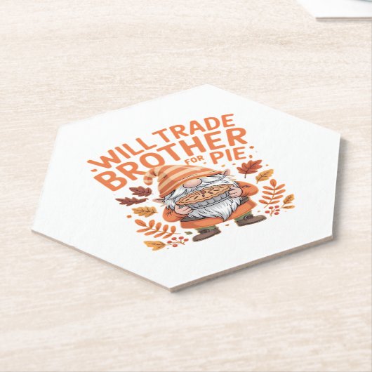 Will Trade Brother for Pie Gnomes Erntedank Day Untersetzer (angewinkelt)