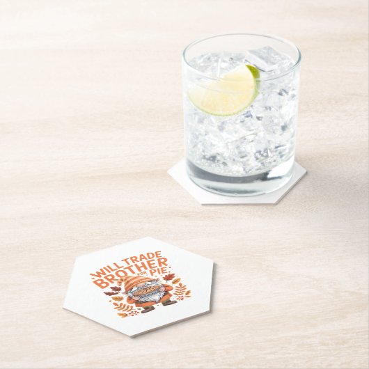 Will Trade Brother for Pie Gnomes Erntedank Day Untersetzer (Vor Ort)