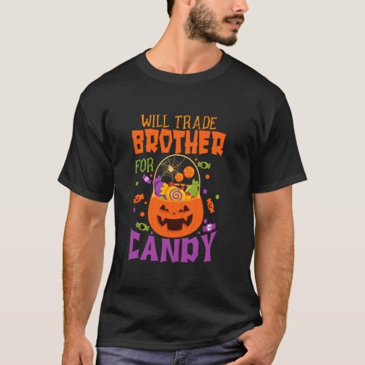 Will Trade Brother für Candy Funny Halloween Match T-Shirt (Vorderseite)