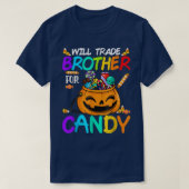 Will Trade Brother für Candy Halloween Funny Pumpk T-Shirt (Design vorne)
