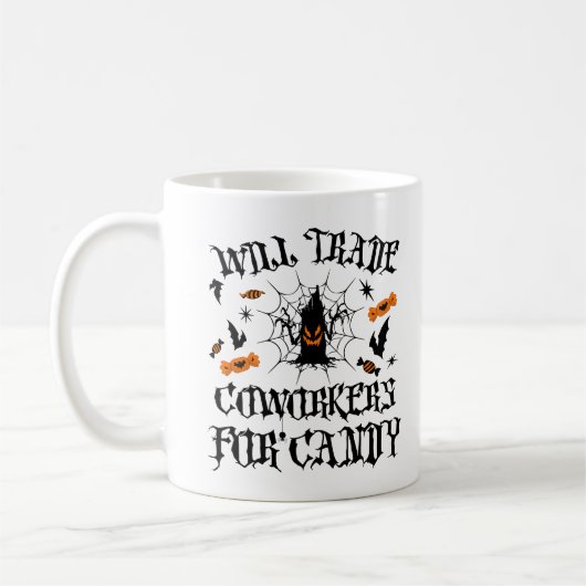 Will Trade Coworker for Candy Funny Halloween Kaffeetasse (Links)