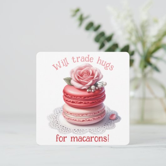 Will Trade Hugs - Valentine's Day Card Dankeskarte (Stehend Vorderseite)