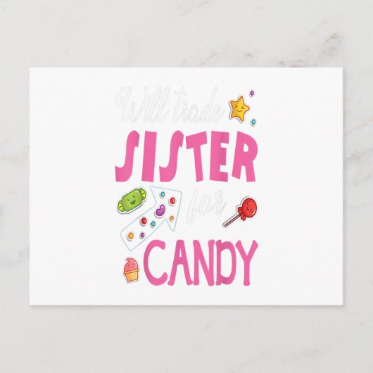 Will Trade Sister Candy Happy Ostertag Geschenk Postkarte (Vorderseite)