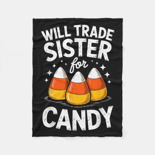Will Trade Sister For Halloween Candy Matching Bro Fleecedecke (Vorderseite)