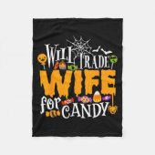 Will Trade Wife For Candy Funny Halloween Costume Fleecedecke (Vorderseite)