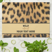 WILL ÜBER IHREN TEXT Leopard Print Custom Geschirrtuch (Gefaltet)