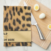 WILL ÜBER IHREN TEXT Leopard Print Custom Geschirrtuch (Viertel Falte)