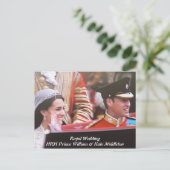 Will und Kate Royal Wedding Postkarte (Stehend Vorderseite)