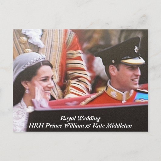 Will und Kate Royal Wedding Postkarte (Vorderseite)