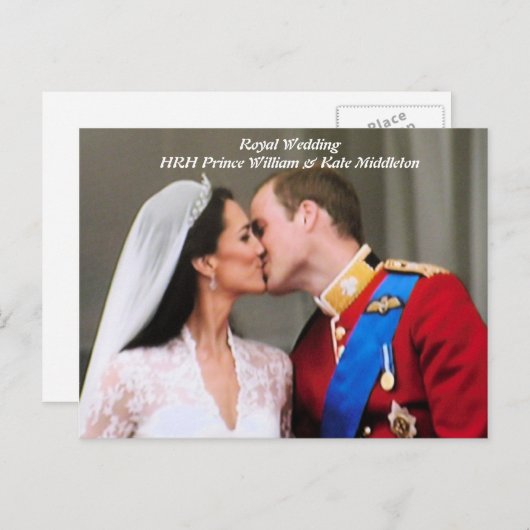 Will und Kate Royal Wedding Postkarte (Vorne/Hinten)