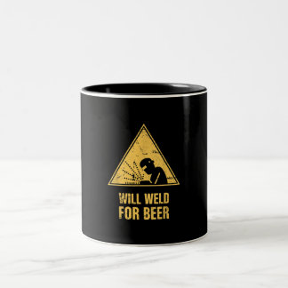 Will Weld For Beer Ohrs Funny Welder Ohrs Zweifarbige Tasse