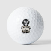 Will Work for Bananas - Humorous Monkey Sketch Golfball (Vorderseite)