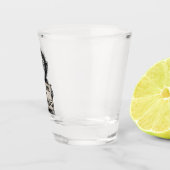 Will Work for Bananas - Humorous Monkey Sketch Schnapsglas (Rechts)