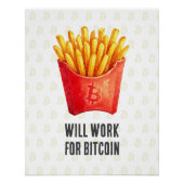 Will Work For Bitcoin Poster (Vorderseite)
