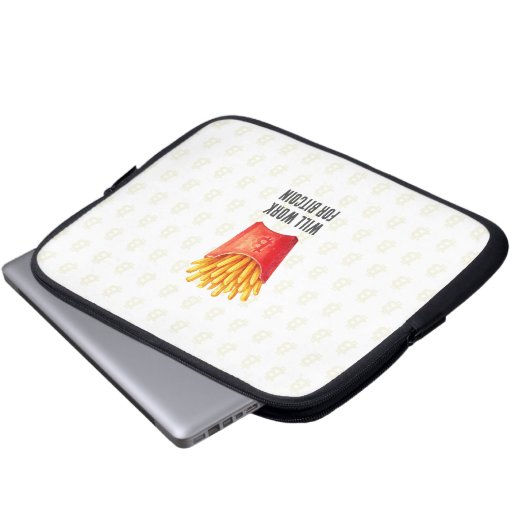 Will Work For Bitcoin (White) Laptopschutzhülle (Vorne Knopf)