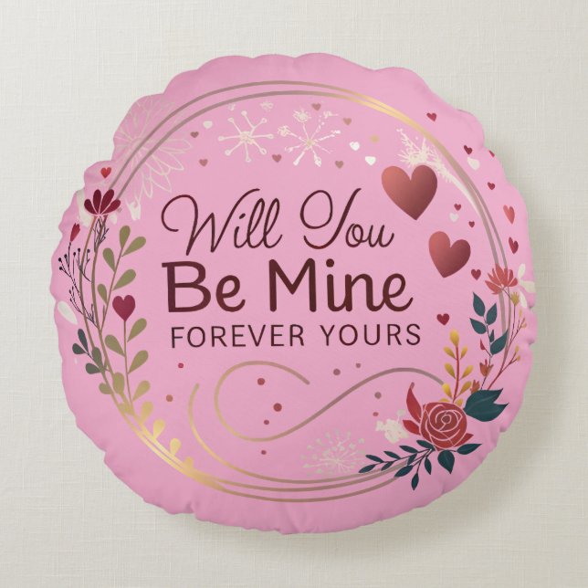 Will You Be Mine – A Timeless Promise of Love Rundes Kissen (Vorderseite)