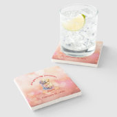 Will you be mine Valentine? personalized  Steinuntersetzer (Seitenansicht)