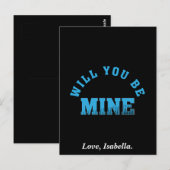 Will You Be Mine Valentine Postkarte (Vorne/Hinten)