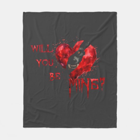 WIll You Be Mine Valentine Shirt Fleecedecke (Vorderseite)