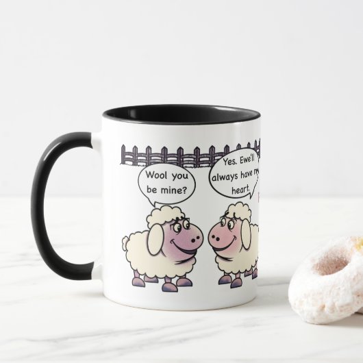 Will You Be Mine Valentine's Mug Tasse (Mit Donut)