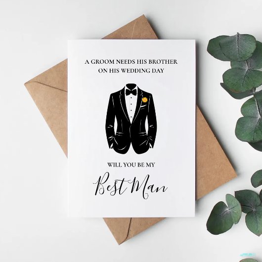 Will You Be My Best Man Groomsman Suit Wedding Karte